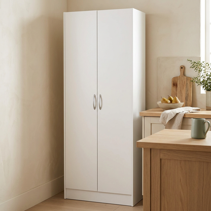 60-Inch White Kitchen Pantry Cabinet with Adjustable Shelves